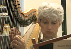 Etta's harp lesson