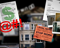 Stop work collage