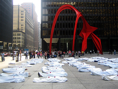 Protest at Chicago's Federal Building