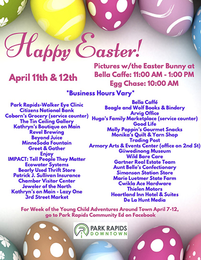 Happy Easter! Park Rapids Easter event poster