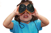 girl with binoculars
