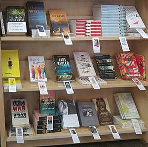 display of lit bit books