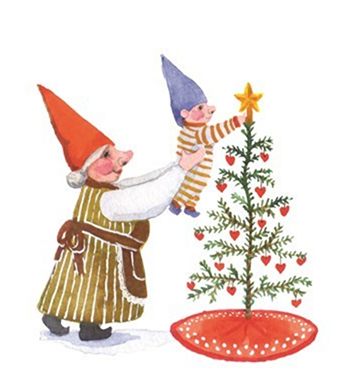 Elf with knitting