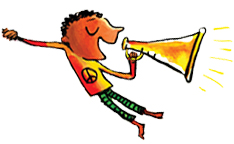 character from World Read Aloud Day logo