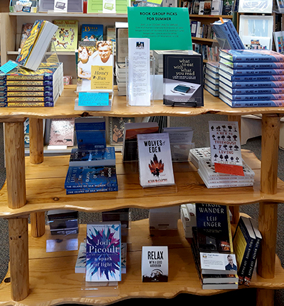 Display of books being discussed in book groups