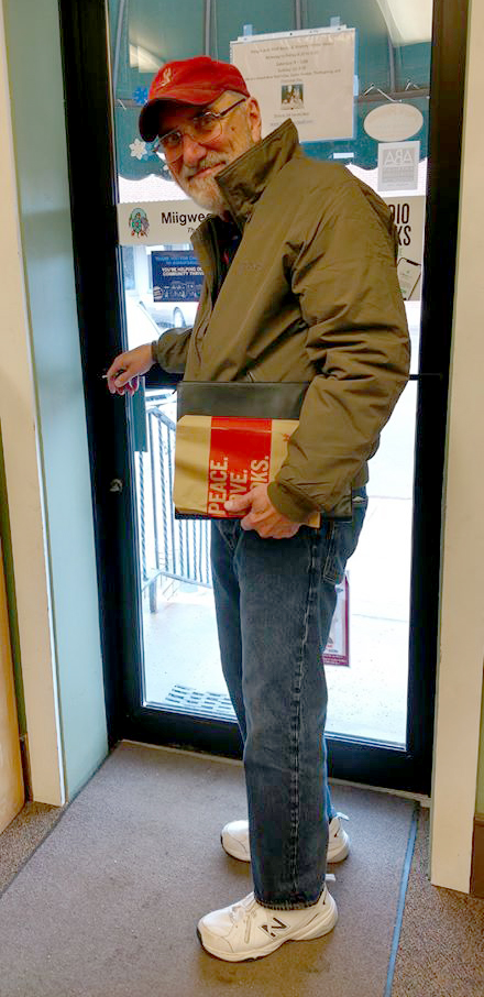 Bob delivering books