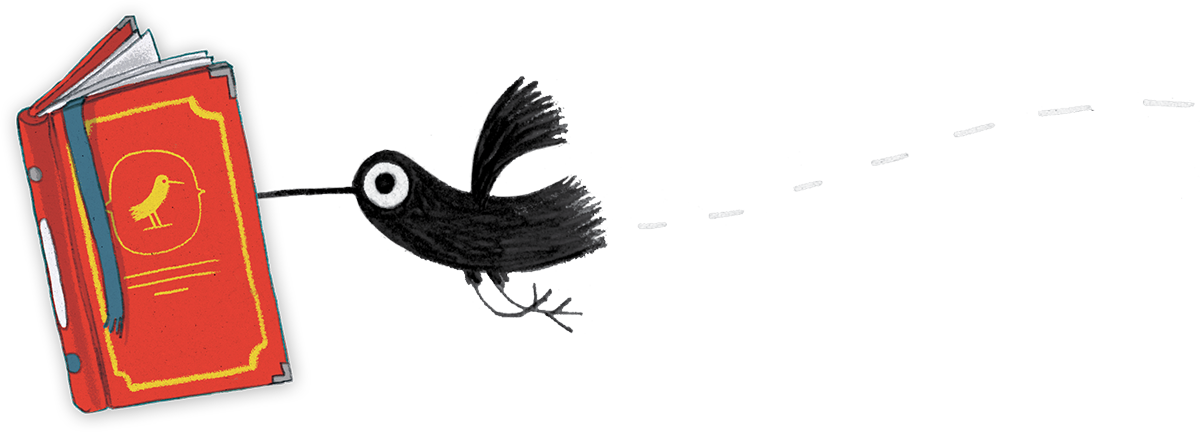 crow with book: art from holiday catalog