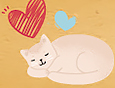 hearts and cat