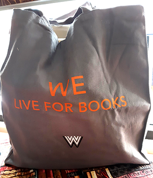 Photo of bag stuffed with books