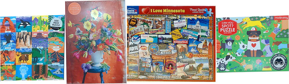 four jigsaw puzzles