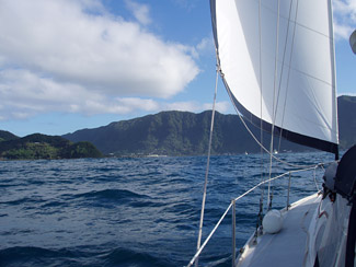 Sailing into port