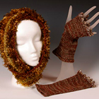 brown fingerless gloves