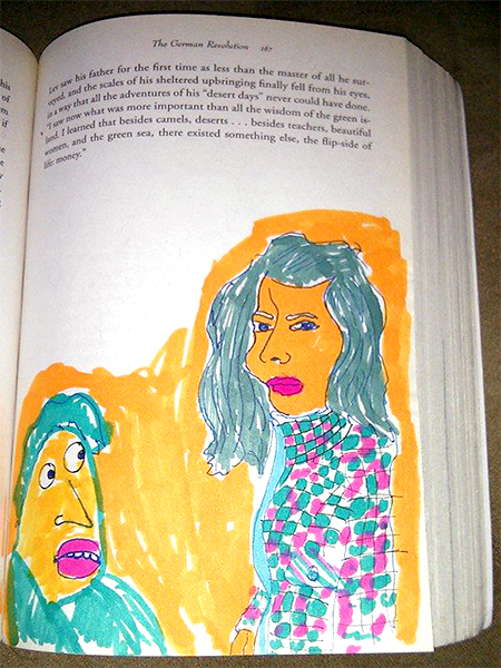 Couple drawn in a book